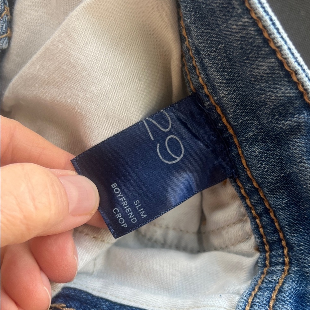 Anthropology Pilcro Slim Boyfriend Blue Distressed Jeans 29 - Picture 4 of 6
